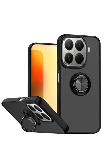 Xiaomi Mi 15T Pro Montreal Yüzüklü Silikon Kapak - Siyah