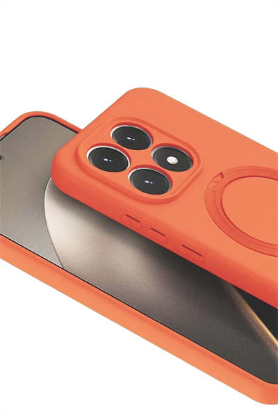 Xiaomi Mi 15T Regal Magsafe Standlı Kapak - Turuncu