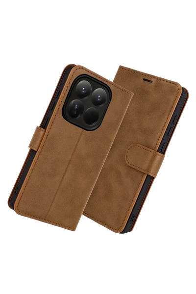 Xiaomi Mi 15T Trend S Plus Kapaklı Kılıf - Taba