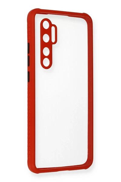 Xiaomi Mi Note 10 Lite Kılıf Miami Şeffaf Silikon - Kırmızı