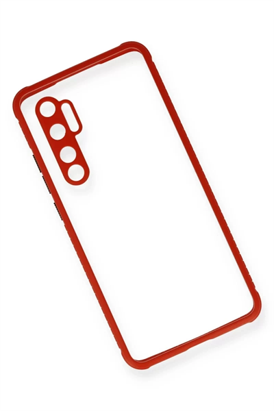 Xiaomi Mi Note 10 Lite Kılıf Miami Şeffaf Silikon - Kırmızı