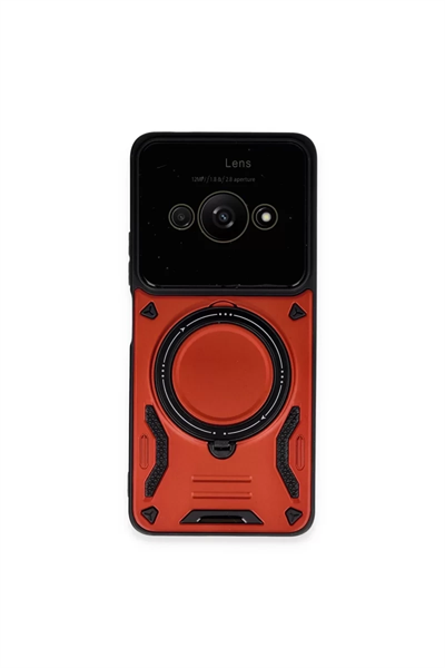 Xiaomi Poco C61 Kılıf Joy Lens Standlı Kapak - Kırmızı