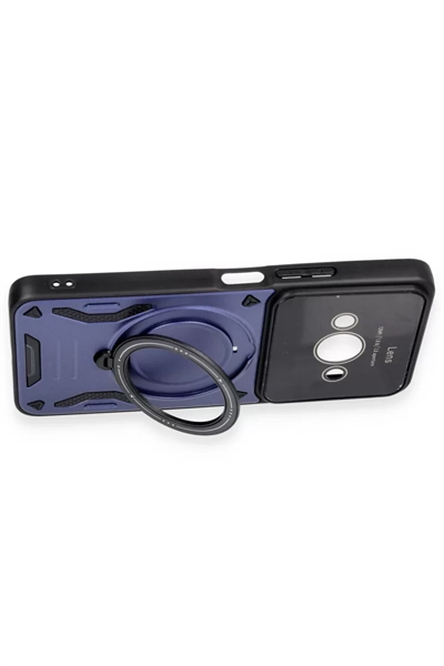 Xiaomi Poco C61 Kılıf Joy Lens Standlı Kapak - Mor
