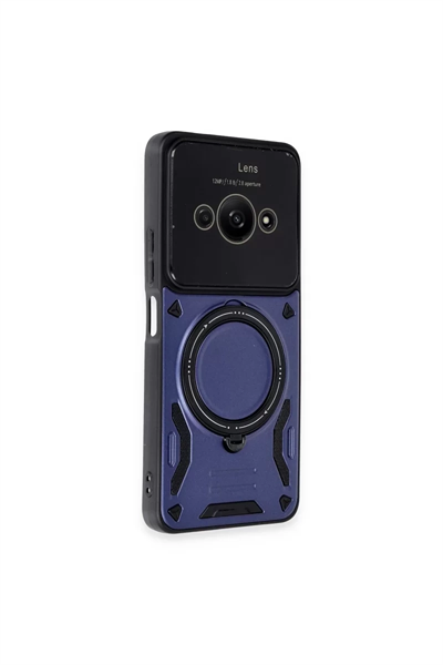 Xiaomi Poco C61 Kılıf Joy Lens Standlı Kapak - Lacivert