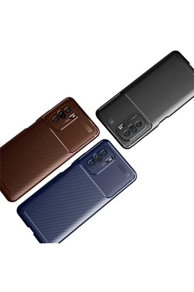 Xiaomi Poco F3 Kılıf Auto Focus Karbon Kapak - Siyah