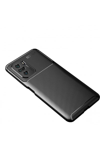Xiaomi Poco F3 Kılıf Auto Focus Karbon Kapak - Siyah
