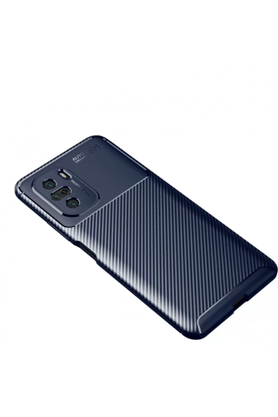 Xiaomi Poco F3 Kılıf Auto Focus Karbon Kapak - Lacivert