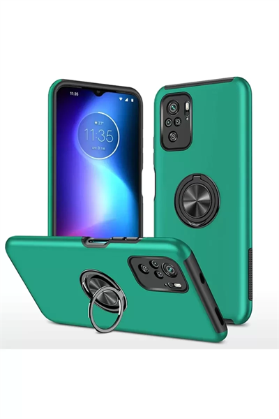Xiaomi Poco F3 Kılıf Elit Yüzüklü Kapak - Yeşil