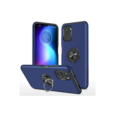 Xiaomi Poco F3 Kılıf Elit Yüzüklü Kapak - Lacivert