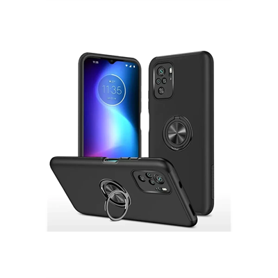 Xiaomi Poco F3 Kılıf Elit Yüzüklü Kapak - Siyah