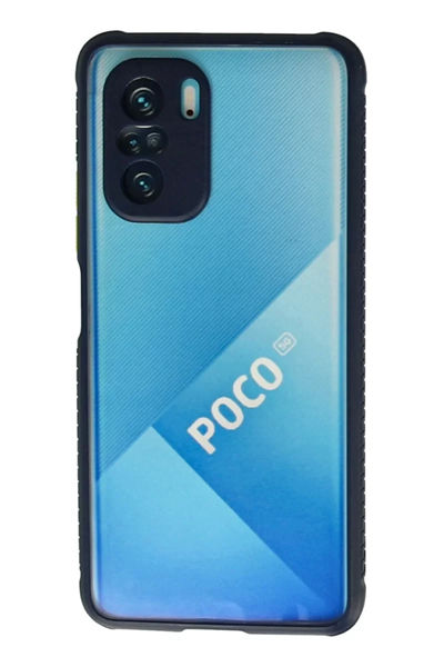 Xiaomi Poco F3 Kılıf Miami Şeffaf Silikon - Lacivert