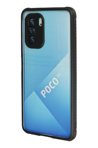 Xiaomi Poco F3 Kılıf Miami Şeffaf Silikon - Siyah