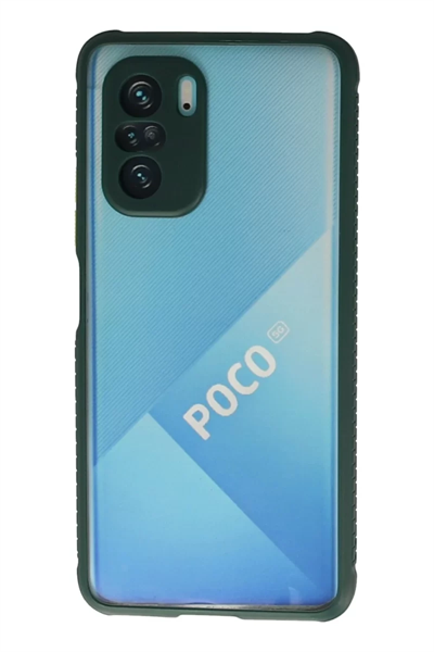 Xiaomi Poco F3 Kılıf Miami Şeffaf Silikon - Koyu Yeşil
