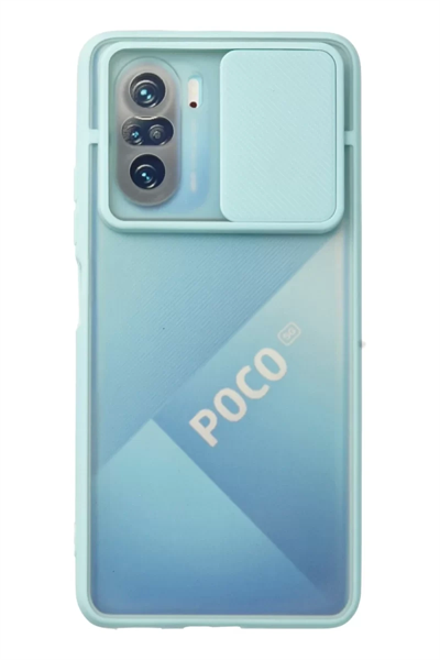 Xiaomi Poco F3 Kılıf Palm Buzlu Kamera Sürgülü Silikon - Turkuaz