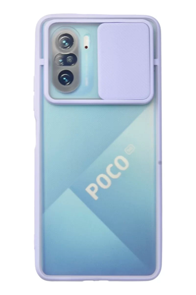 Xiaomi Poco F3 Kılıf Palm Buzlu Kamera Sürgülü Silikon - Lila