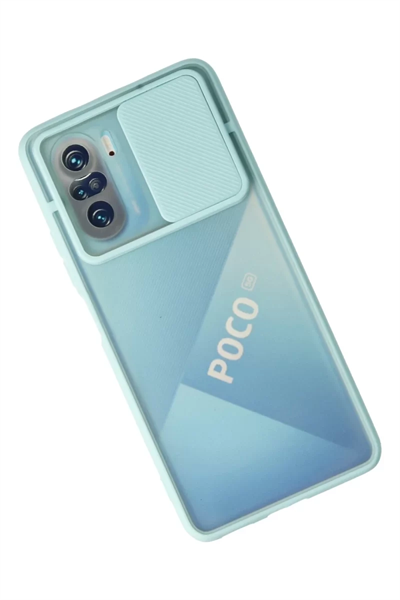 Xiaomi Poco F3 Kılıf Palm Buzlu Kamera Sürgülü Silikon - Turkuaz