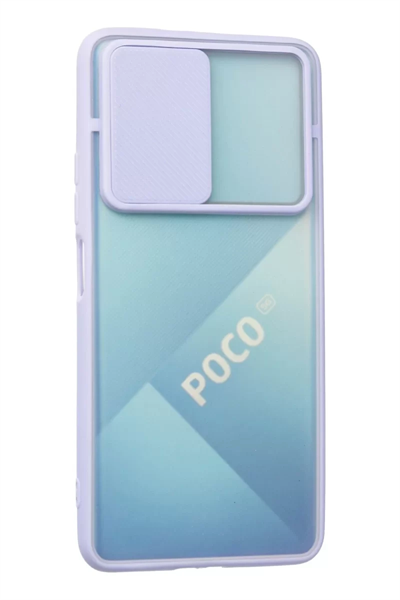 Xiaomi Poco F3 Kılıf Palm Buzlu Kamera Sürgülü Silikon - Lila