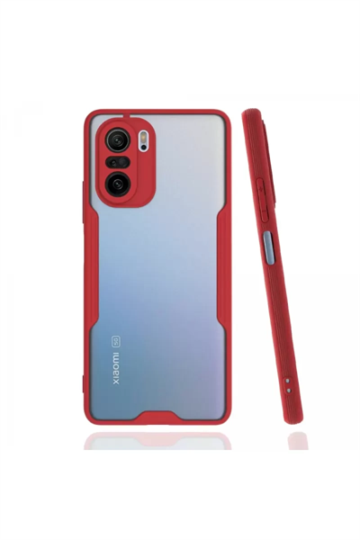 Xiaomi Poco F3 Kılıf Platin Silikon - Kırmızı