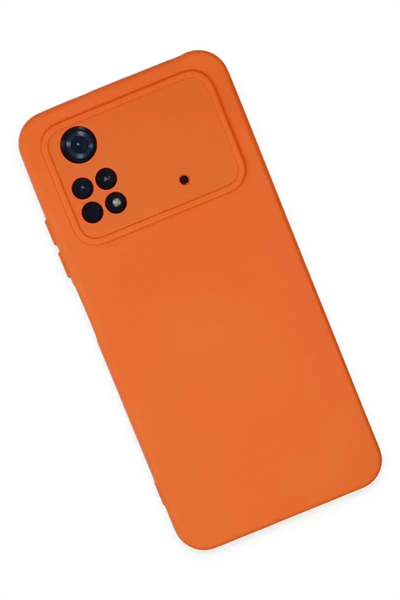 Xiaomi Poco M4 Pro 4G Kılıf Nano içi Kadife Silikon - Turuncu