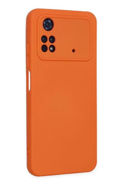 Xiaomi Poco M4 Pro 4G Kılıf Nano içi Kadife Silikon - Turuncu