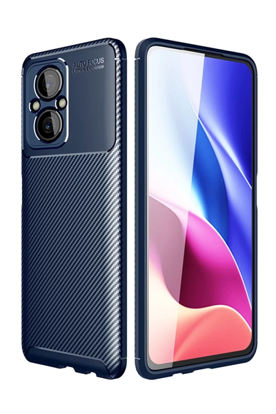 Xiaomi Poco M5 Kılıf Auto Focus Karbon Kapak - Lacivert
