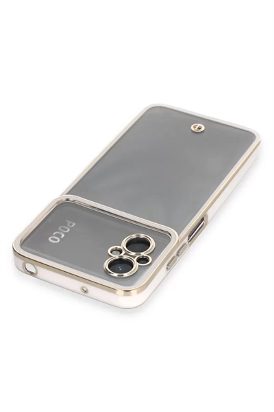 Xiaomi Poco M5 Kılıf Liva Lens Silikon - Beyaz