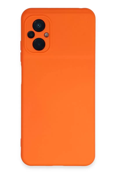 Xiaomi Poco M5 Kılıf Nano içi Kadife Silikon - Turuncu