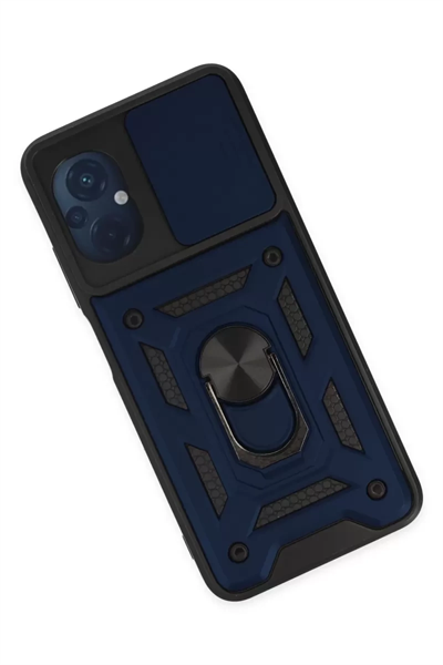 Xiaomi Poco M5 Kılıf Pars Lens Yüzüklü Silikon - Lacivert
