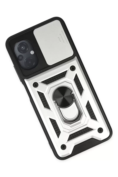 Xiaomi Poco M5 Kılıf Pars Lens Yüzüklü Silikon - Gümüş
