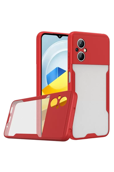 Xiaomi Poco M5 Kılıf Platin Silikon - Kırmızı
