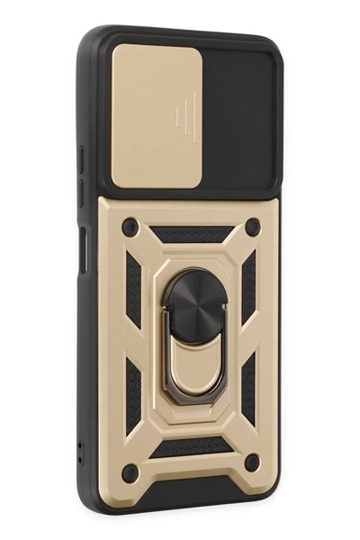 Xiaomi Poco X3 GT Kılıf Pars Lens Yüzüklü Silikon - Gold
