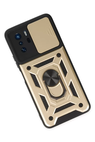 Xiaomi Poco X3 GT Kılıf Pars Lens Yüzüklü Silikon - Gold