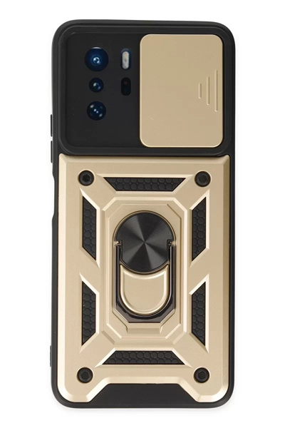 Xiaomi Poco X3 GT Kılıf Pars Lens Yüzüklü Silikon - Gold