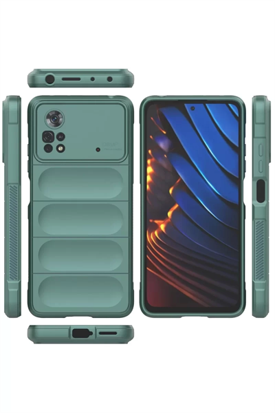 Xiaomi Poco X4 Pro 5G Kılıf Optimum Silikon - Koyu Yeşil