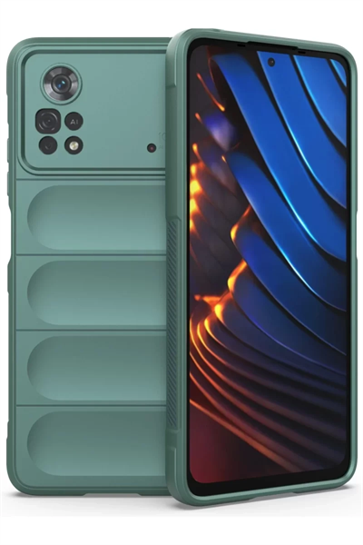 Xiaomi Poco X4 Pro 5G Kılıf Optimum Silikon - Koyu Yeşil