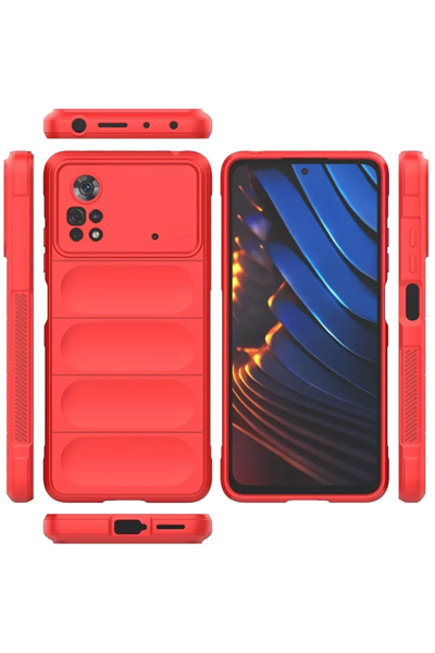 Xiaomi Poco X4 Pro 5G Kılıf Optimum Silikon - Kırmızı