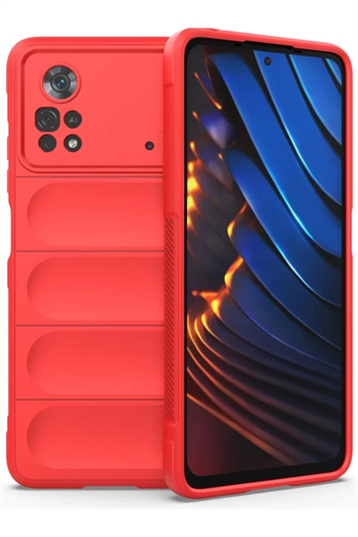 Xiaomi Poco X4 Pro 5G Kılıf Optimum Silikon - Kırmızı