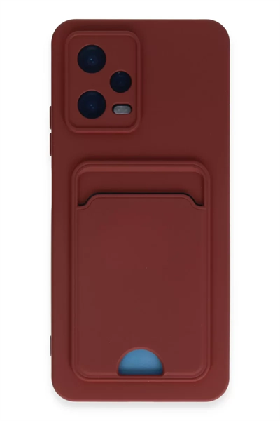 Xiaomi Poco X5 5G Kılıf Kelvin Kartvizitli Silikon - Bordo