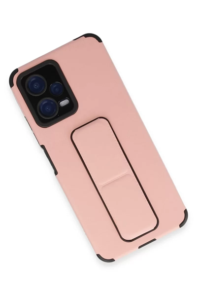 Xiaomi Poco X5 5G Kılıf Mega Standlı Silikon - Pudra