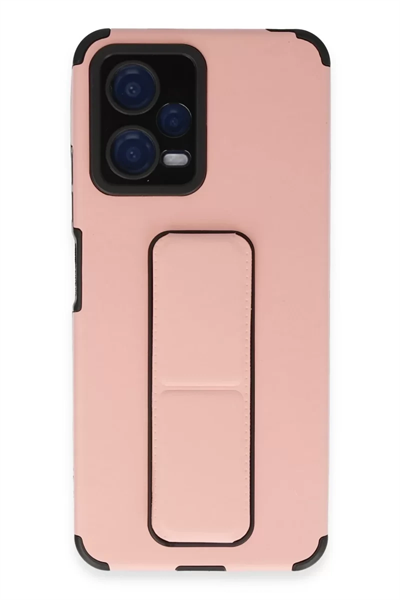 Xiaomi Poco X5 5G Kılıf Mega Standlı Silikon - Pudra