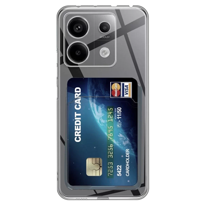 Xiaomi Poco X6 Kılıf Kart Şeffaf Silikon - Şeffaf