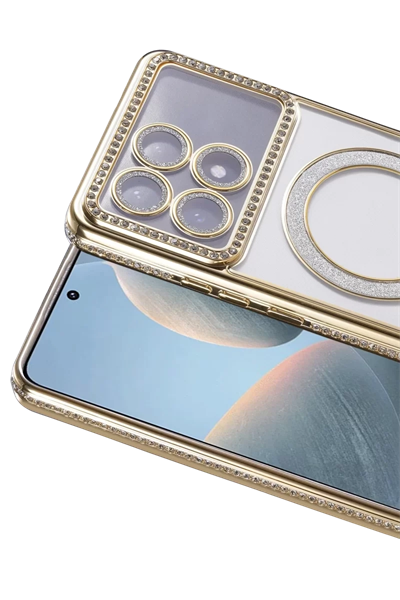 Xiaomi Poco X6 Pro Joke Simli Magneticsafe Kılıf - Gold