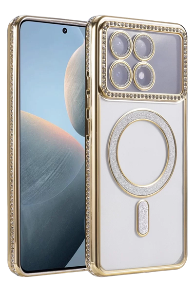 Xiaomi Poco X6 Pro Joke Simli Magneticsafe Kılıf - Gold