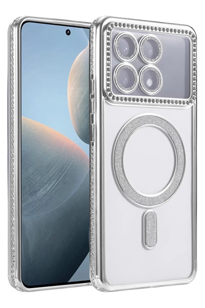 Xiaomi Poco X6 Pro Joke Simli Magneticsafe Kılıf - Gümüş