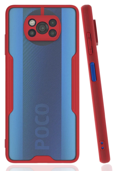 Xiaomi Pocophone X3 Kılıf Platin Silikon - Kırmızı