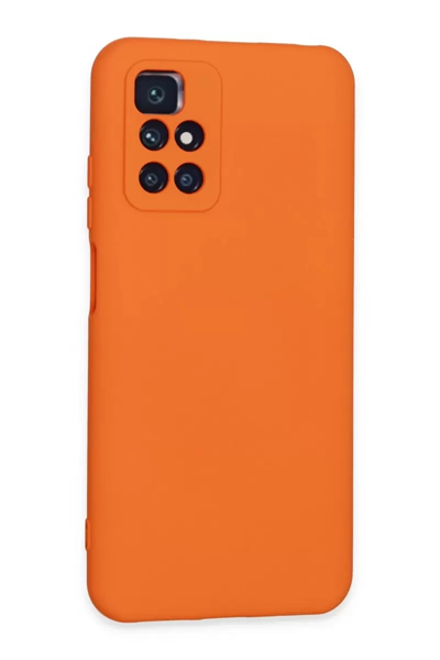 Xiaomi Redmi 10 2022 Kılıf Nano içi Kadife Silikon - Turuncu