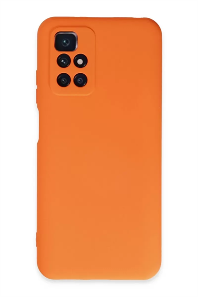Xiaomi Redmi 10 2022 Kılıf Nano içi Kadife Silikon - Turuncu