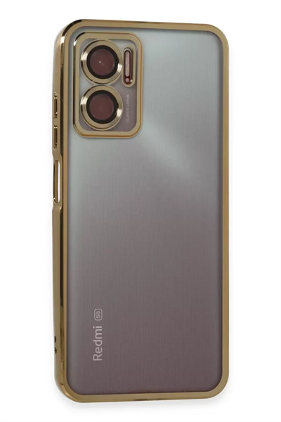 Xiaomi Redmi 10 5G Kılıf Lensli Silikon - Gold