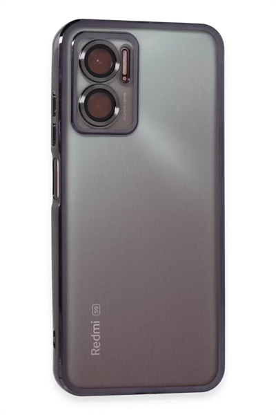 Xiaomi Redmi 10 5G Kılıf Lensli Silikon - Mor