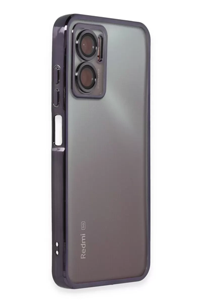 Xiaomi Redmi 10 5G Kılıf Lensli Silikon - Mor